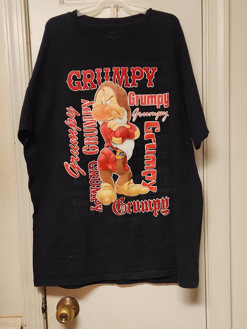 Disney Grumpy Graphic Tee - Black with Red and Cream